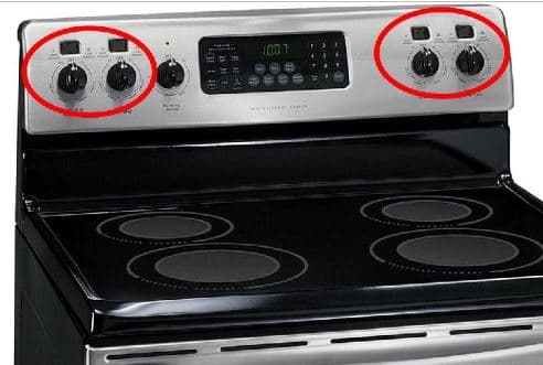 Sample of a smoothtop range with rotary knobs and digital displays