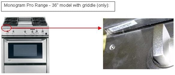 Recalled Monogram Pro Range 36" model