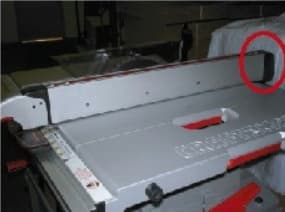Recalled Table Saw Rip Fence Assembly